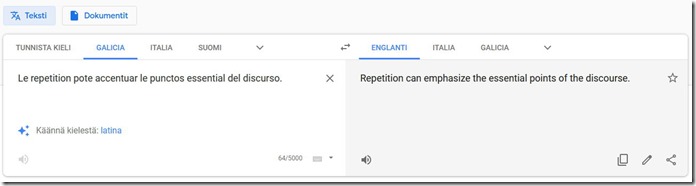 The Google Translator translates Interlingua E01
